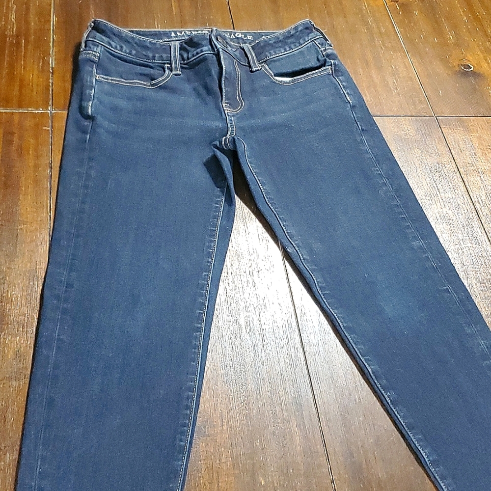 American Eagle Outfitters Navy Blue Super Stretch Skinny Jeans